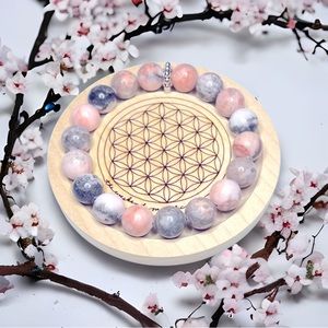 Pink African Zebra Jasper 10mm beads Bracelet unisex